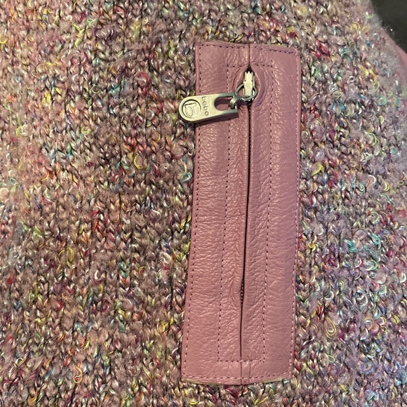 New dusty mauve tweed zip up sweater w/pleater & matching scarf-smoke free home - Picture 11 of 11